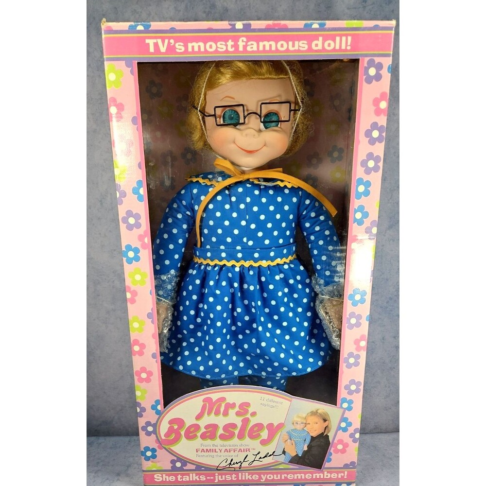 Mrs. Beasley Family Affair Doll Glasses Hairnet Cheryl Ladd Talks MINT
